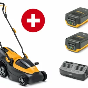 Kit tondeuse à gazon sans fil Stiga Collector 136e - avec batterie 2 x 2 Ah et double chargeur - modèle 2025-Neuf